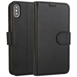 IPHONE CASE XS MAX Leather Wallet Black